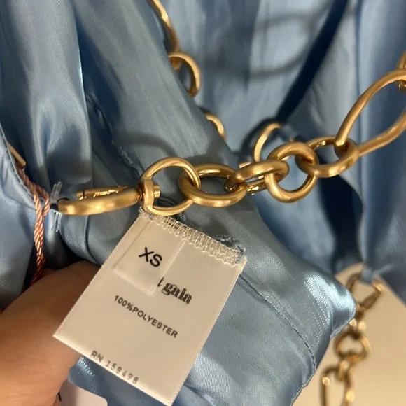 (SOLD) Cult Gaia Joey Chain Top Icy Blue - Picture 10 of 13